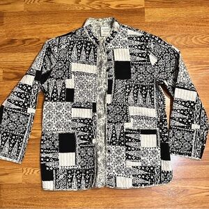 Allison Daley Size 14 Black and White Patchwork Jacket